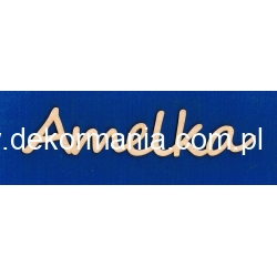 Amelka   4x19,5 cm , napis ze sklejki , czcionka :segoe
